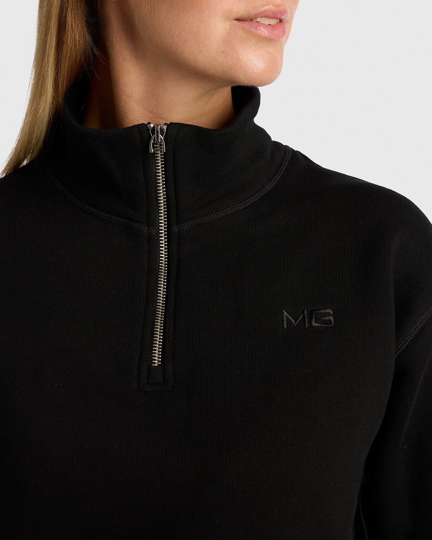 Luxury Half Zip Sweater - Black