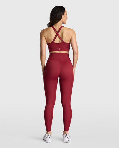 Dena Recycled Leggings - Bordeaux Red