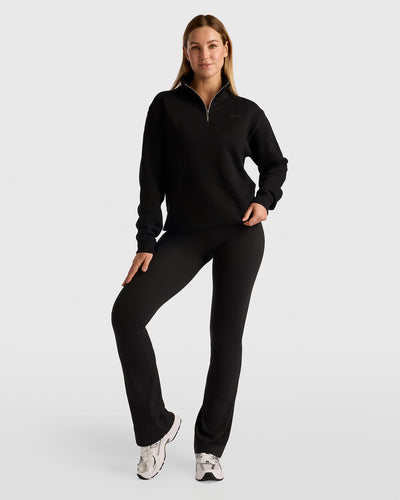 Luxury Half Zip Sweater - Black